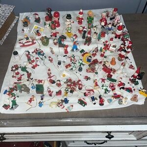 Huge lot 156 vintage wooden miniature Christmas ornaments WOW